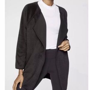 Athleta women’s black Cozy Karma wrap sweater
